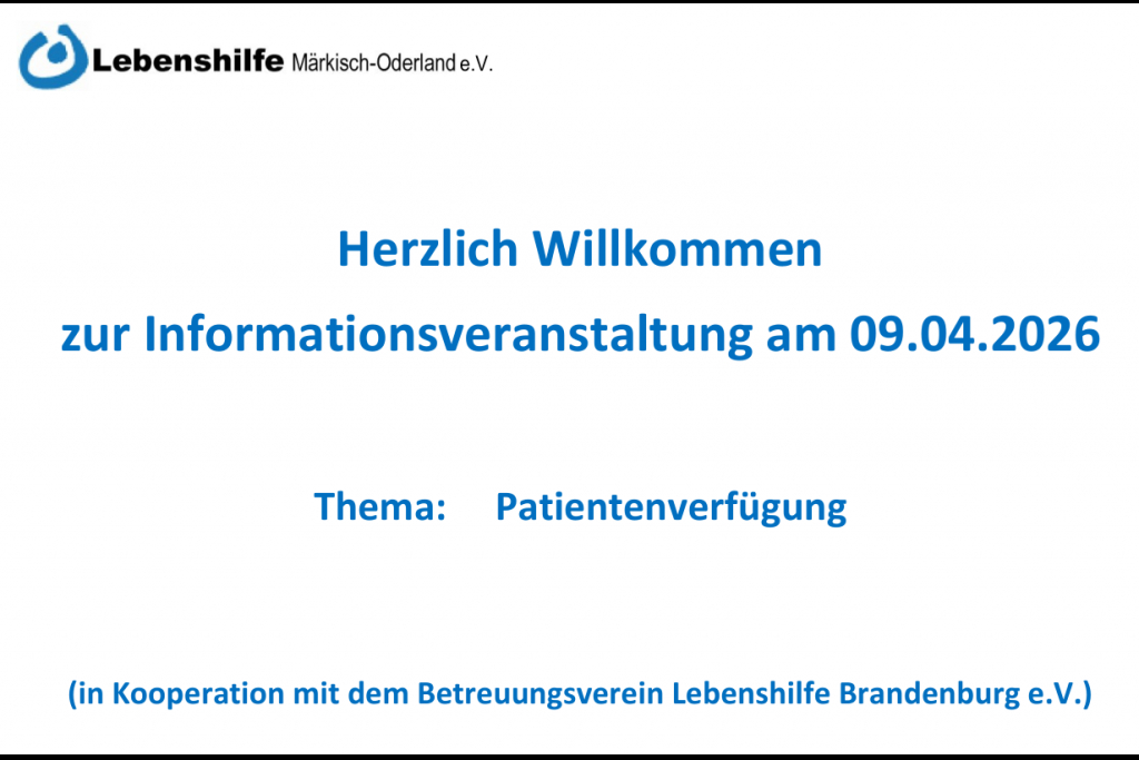 Bild Informationsveranstaltung am 09.04.2026 von 16:00 – 17:30 Uhr
