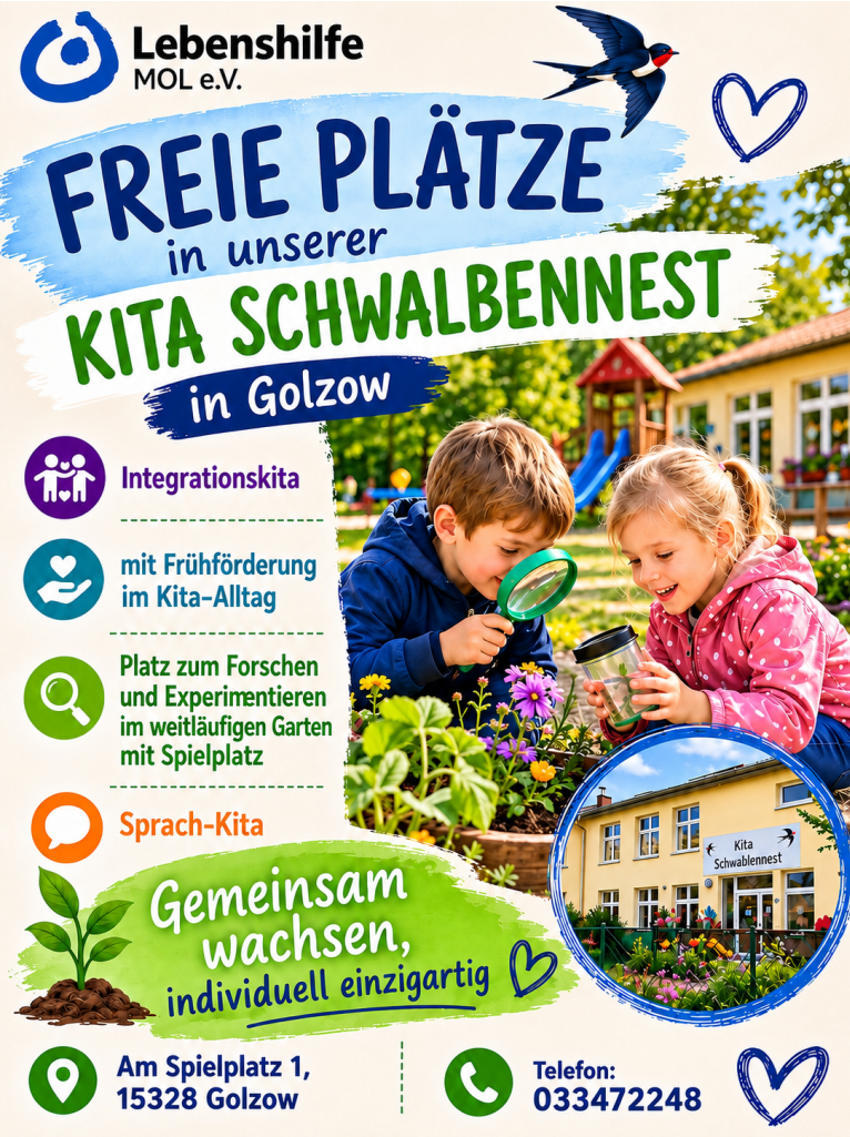 Bild Freie Plätze in unserer Kita „Schwalbennest“ 