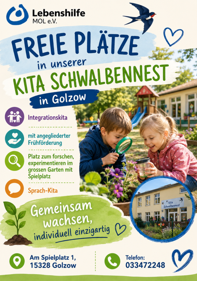 Bild Freie Plätze in unserer Kita „Schwalbennest“ 