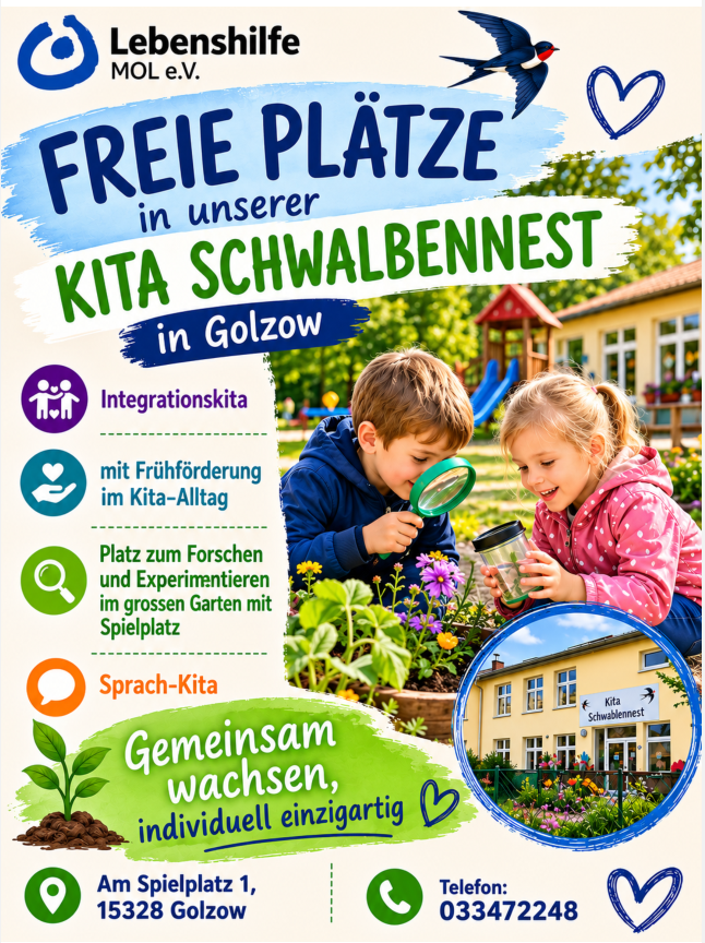 Bild Freie Plätze in unserer Kita „Schwalbennest“ 